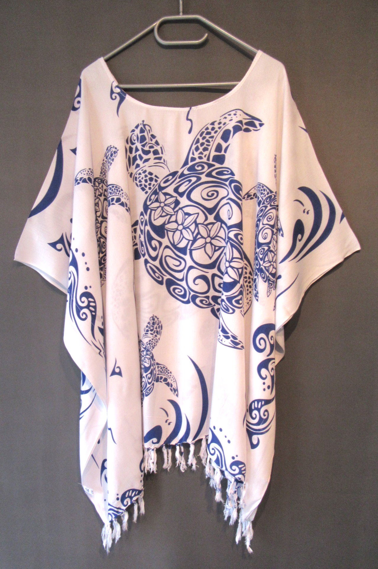 Tunika Bluse große Größen WEISS BLAU