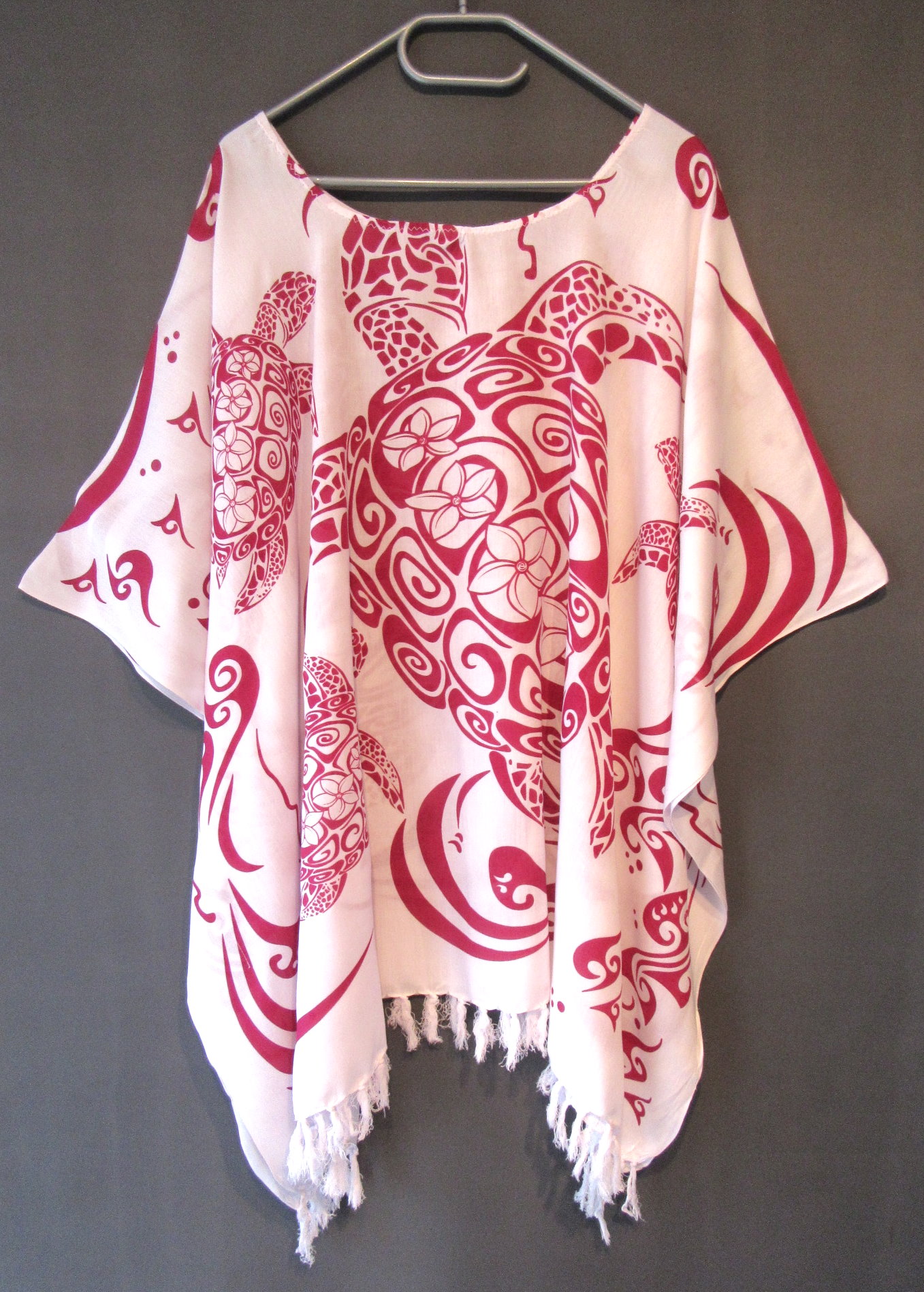 Tunika Bluse große Größen WEISS ROT