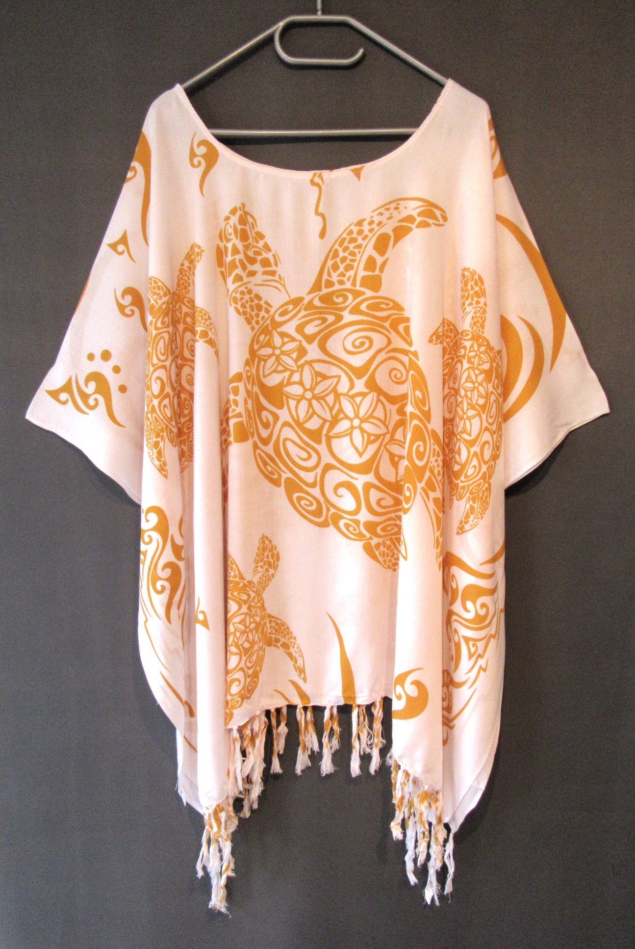 Tunika Bluse große Größen WEISS ORANGE