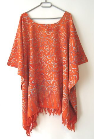Tunika Bluse große Größen ORANGE GRAU